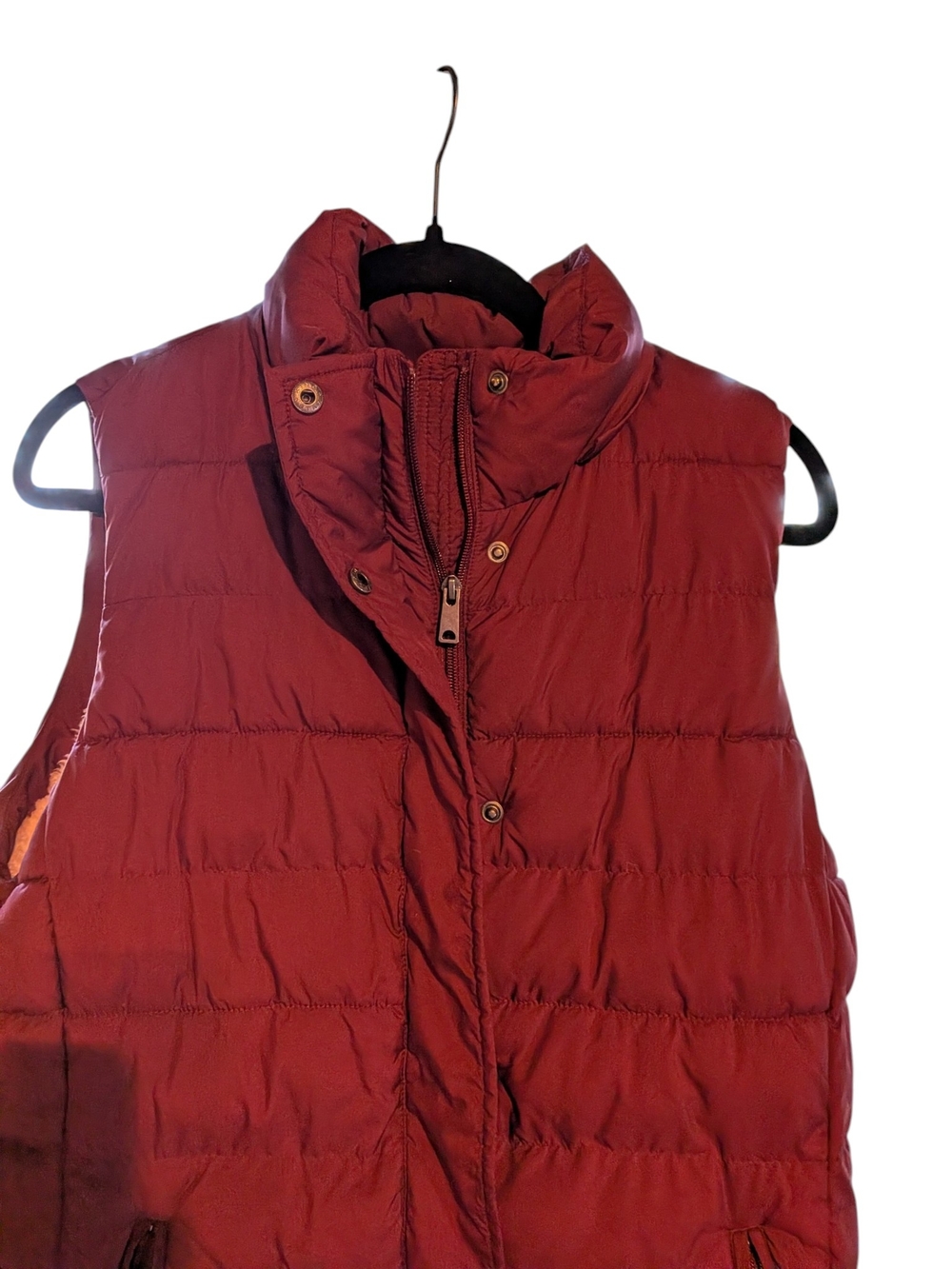 Banana Republic Burgundy Quilted Vest with Sherpa Lining